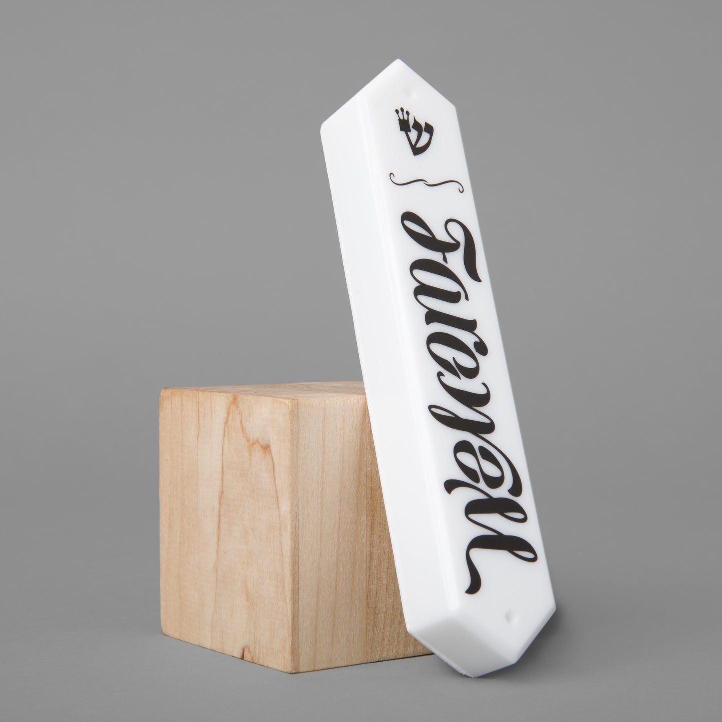 Welcome/Farewell Ambigram Mezuzah Case